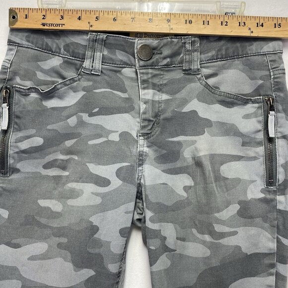 DEMOCRACY Ab Technology Camouflage Mid-Rise Skinny Pants Women Sz 6 Gray Stretch - Picture 5 of 16